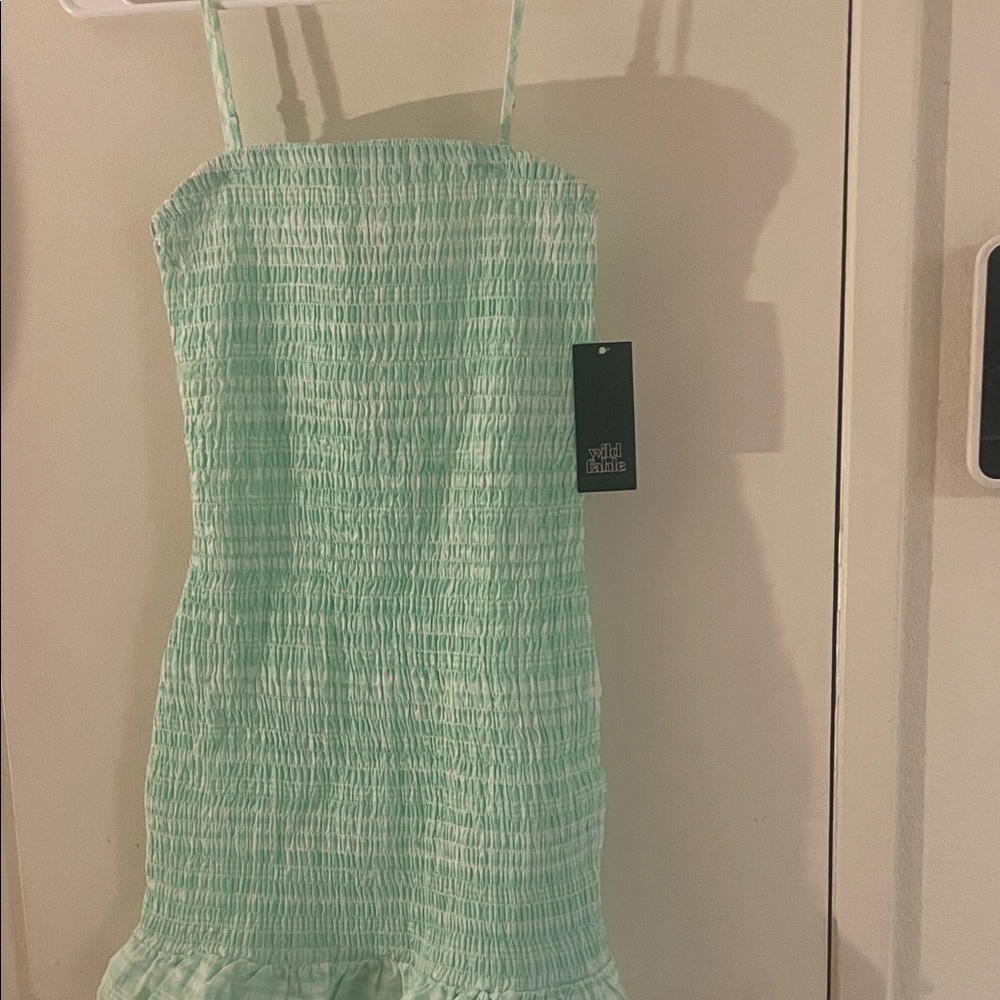 Light Green Smocked Dress by Wild Fable - Picture 3 of 9
